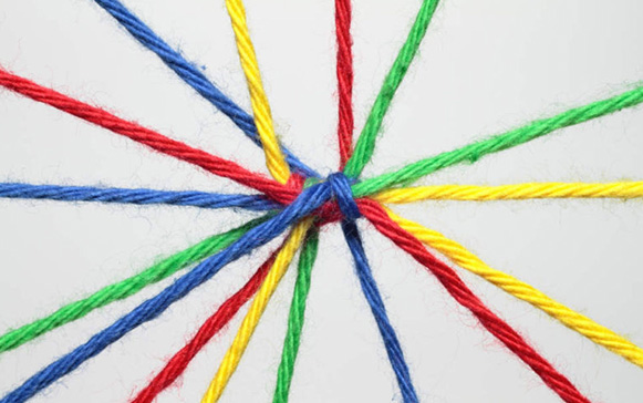 Foto di fili di lana intrecciati