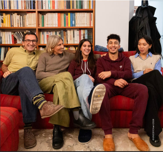 Famiglia con minori rifugiati